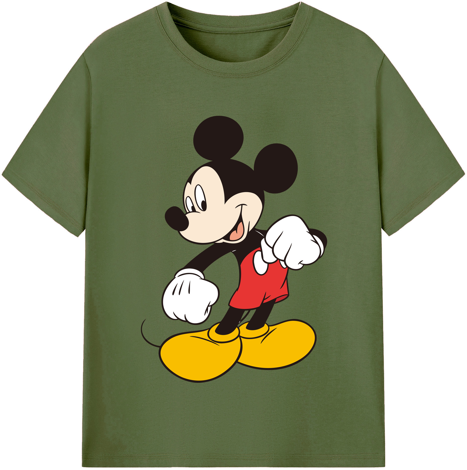 （画像用） ミッキーマウス Mickey Mouse 綿100％半袖Tシャツ（フロントプリント）